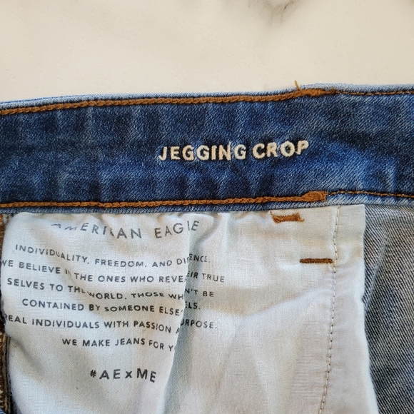 American Eagle Cropped Jeggings Destroyed size 16 SHORT - Picture 4 of 16